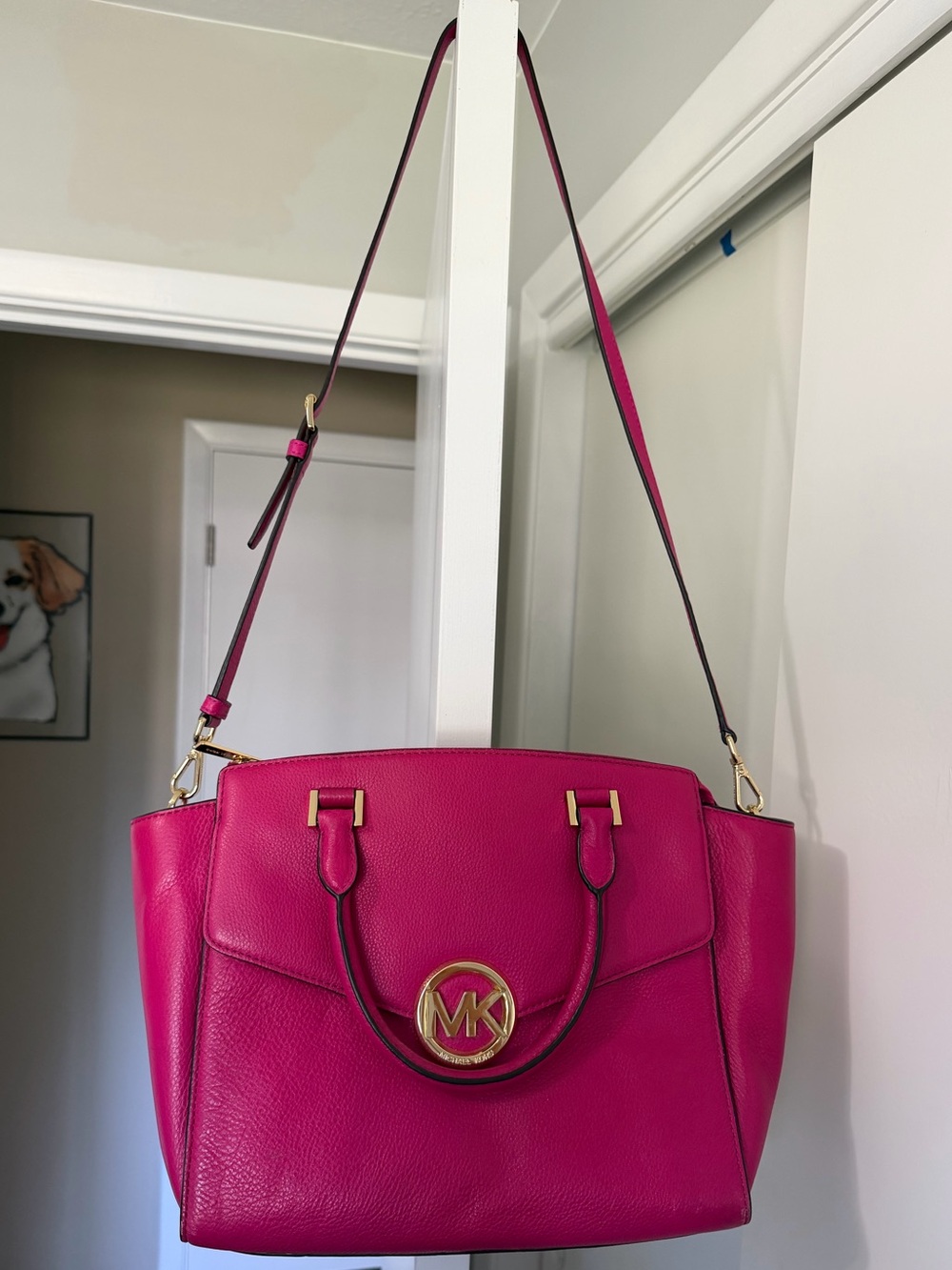 Michael Kors Hudson Leather Large Satchel